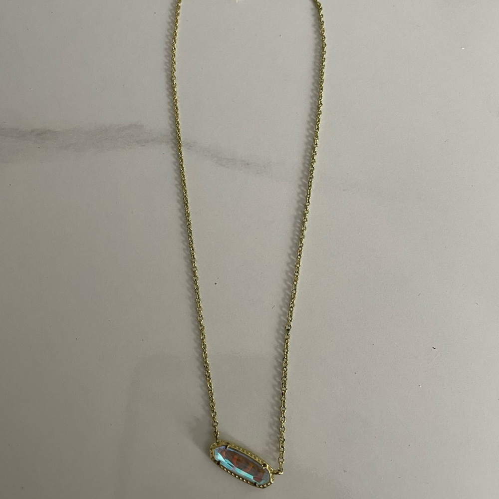 Kendra Scott Gold Necklace with Iridescent Pendant